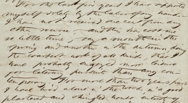 Thoreau letter - excerpt