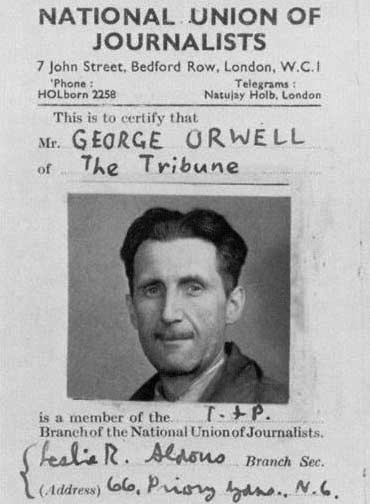 Orwell journalists union card