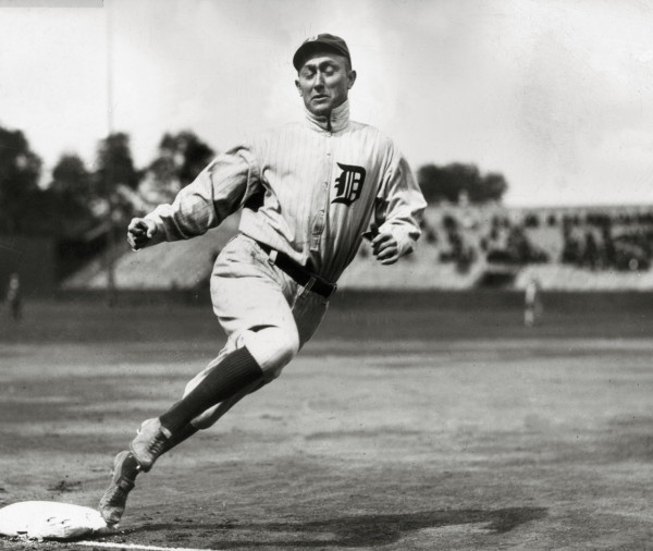 Ty Cobb rounding third, ca. 1915