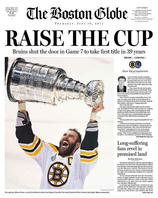 Globe - B's win Stanley Cup