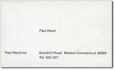 Paul Rand business card