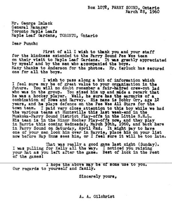 Punch Imlach letter