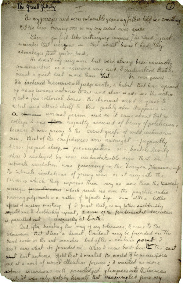 Gatsby manuscript