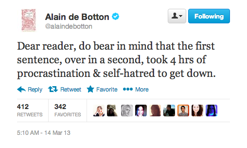 Alain de Botton tweet