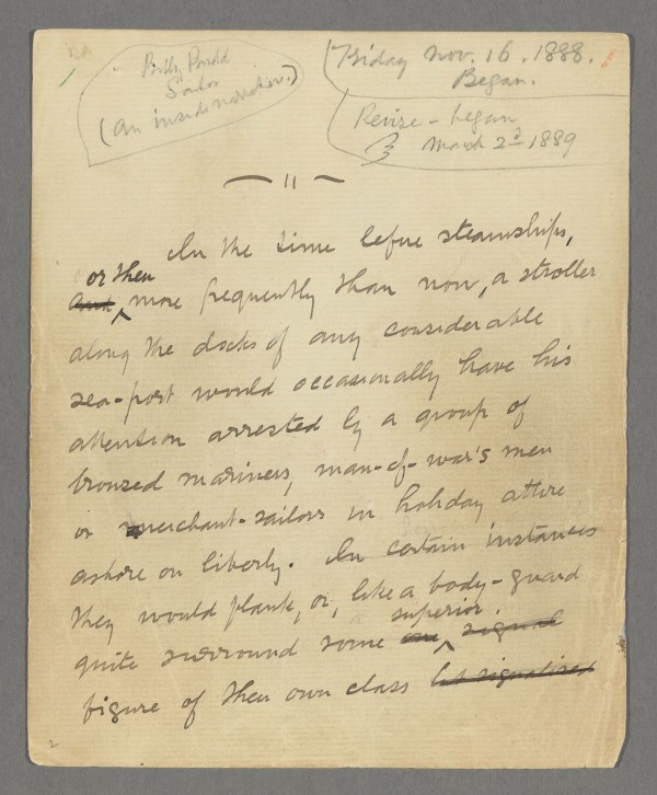 Billy Budd manuscript, 1888-89